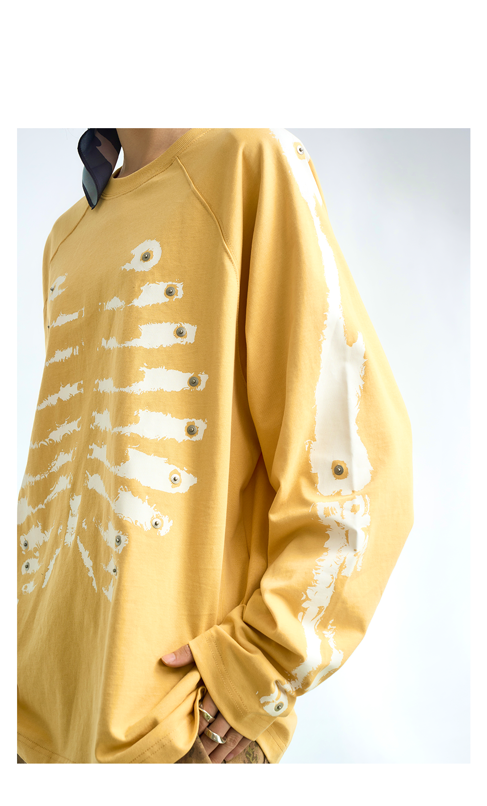 Skeleton Graphic Raglan Long Sleeve T Shirt - Notkicks