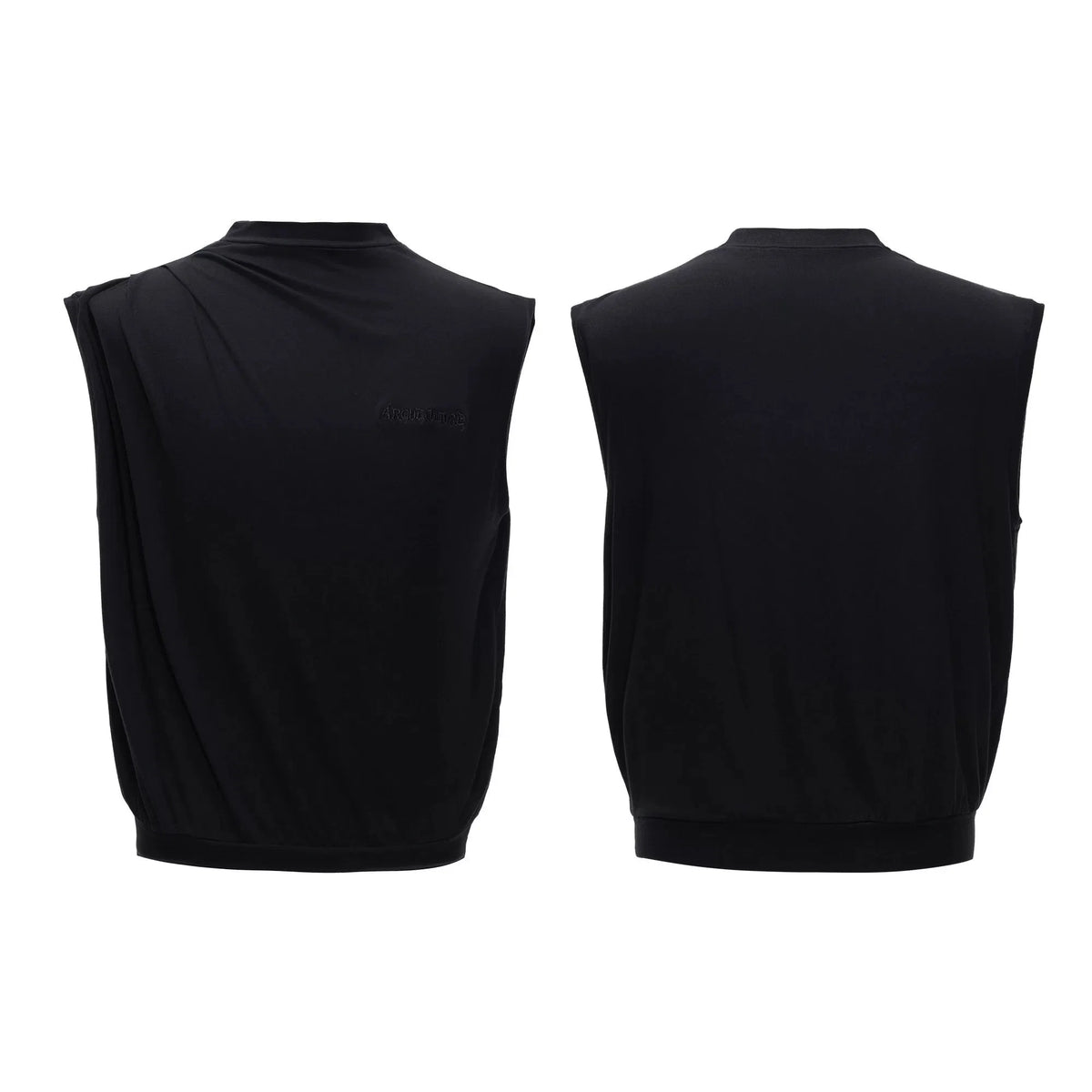 Sleeveless Mock Neck Draped T-Shirt - Notkicks