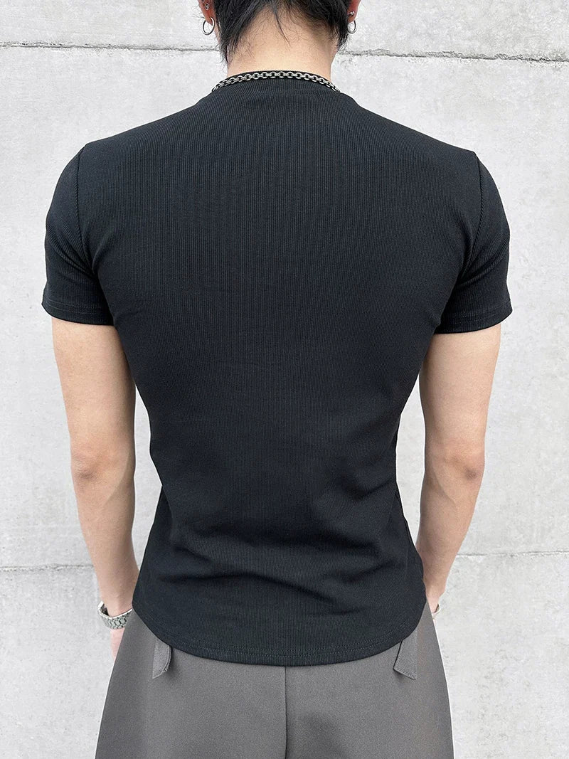 Fitted Mock-Neck Short-Sleeve Tee - Notkicks
