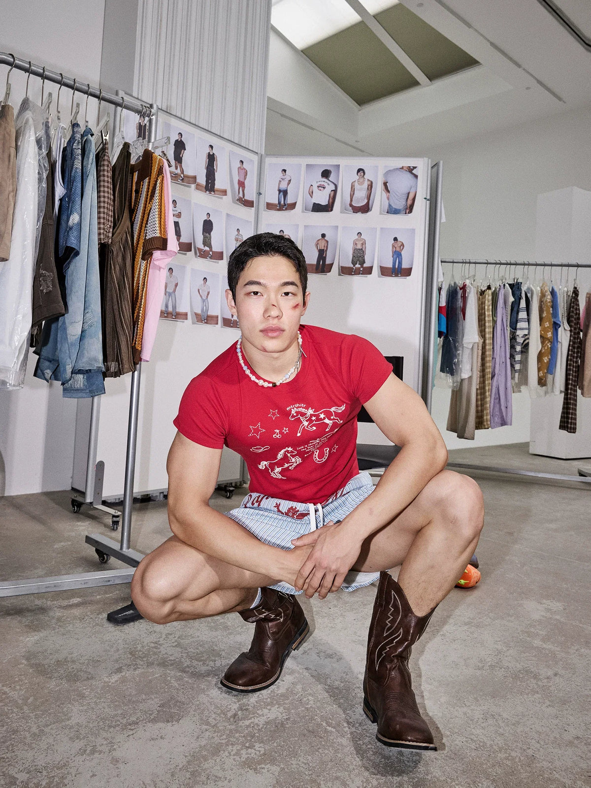 Crimson Rodeo Doodle Graphic Crop Tee - Notkicks
