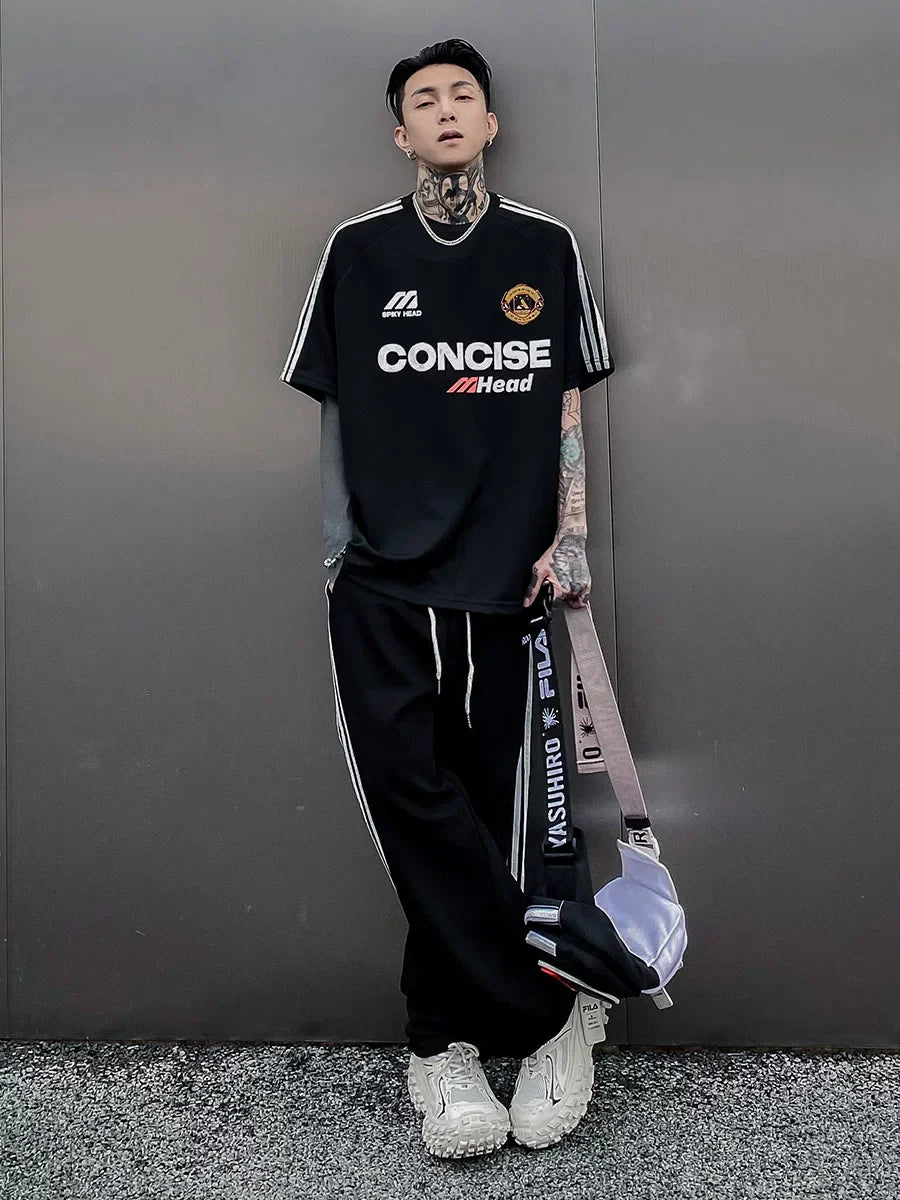 Concise Triple‑Stripe Street Jersey Tee - Notkicks