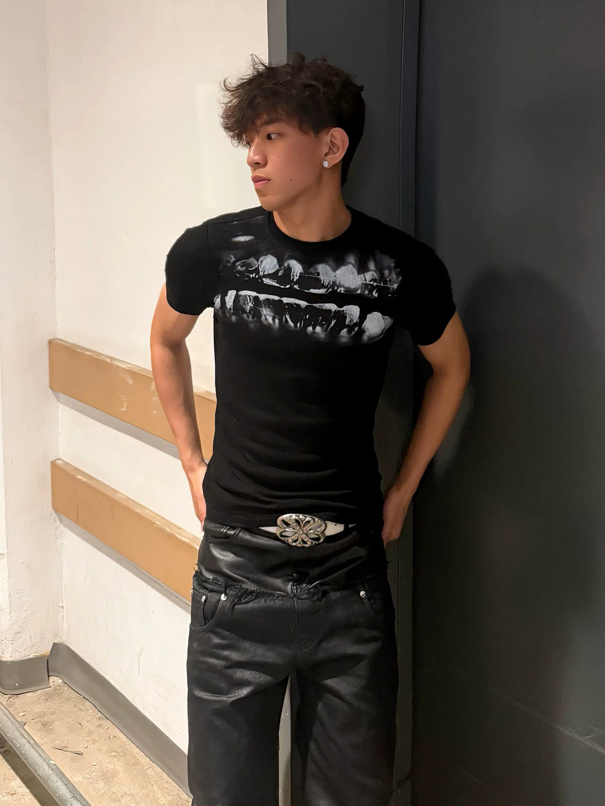 Graphic Teeth Print Slim Fit T-Shirt - Notkicks
