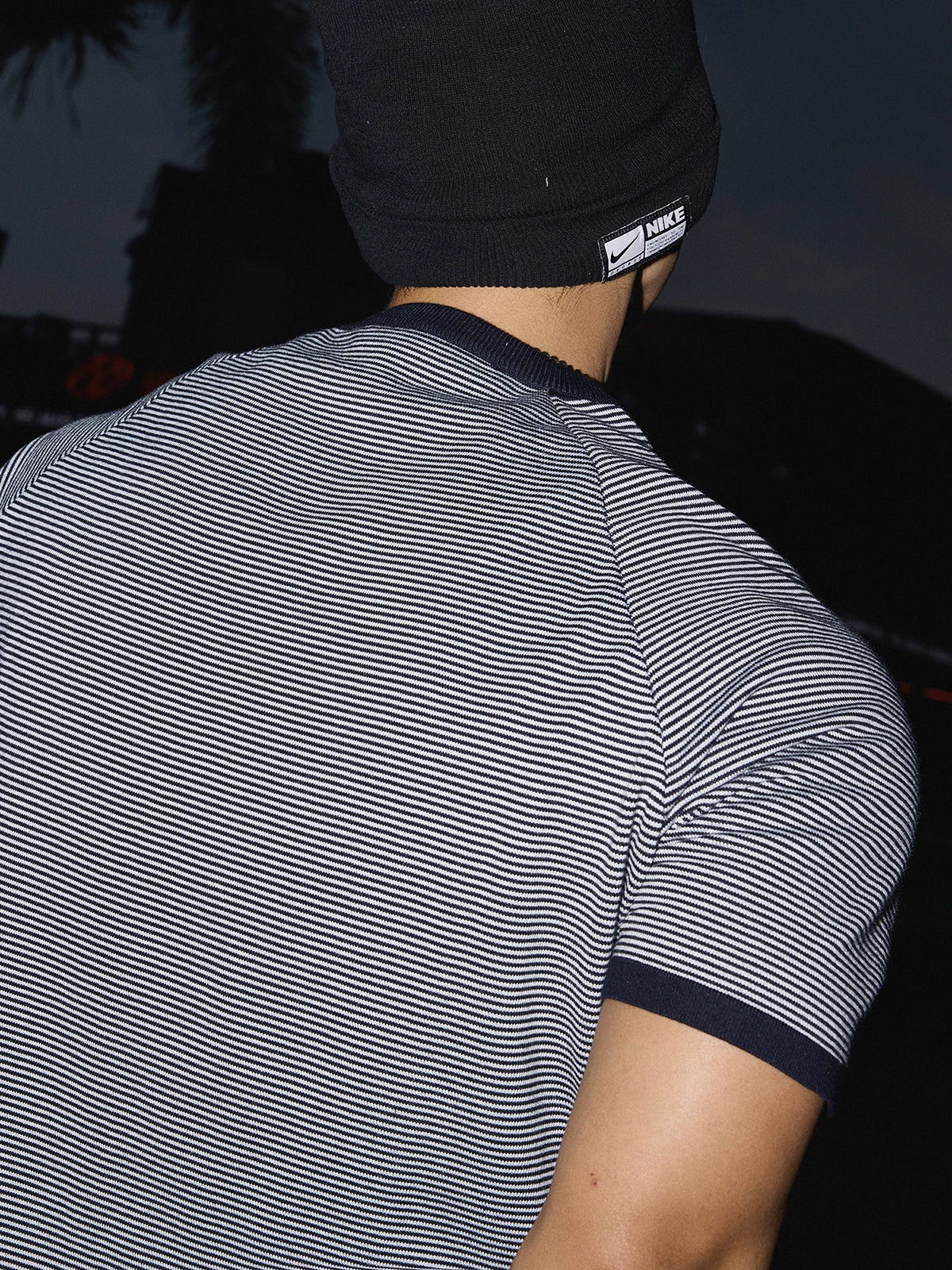 Midnight Microstripe Raglan Tee - Notkicks