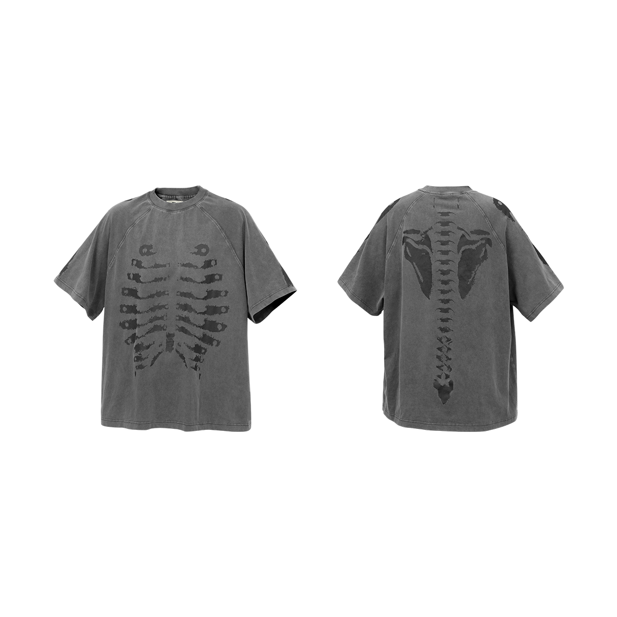 Skeleton Graphic Oversized Raglan T-Shirt - Notkicks