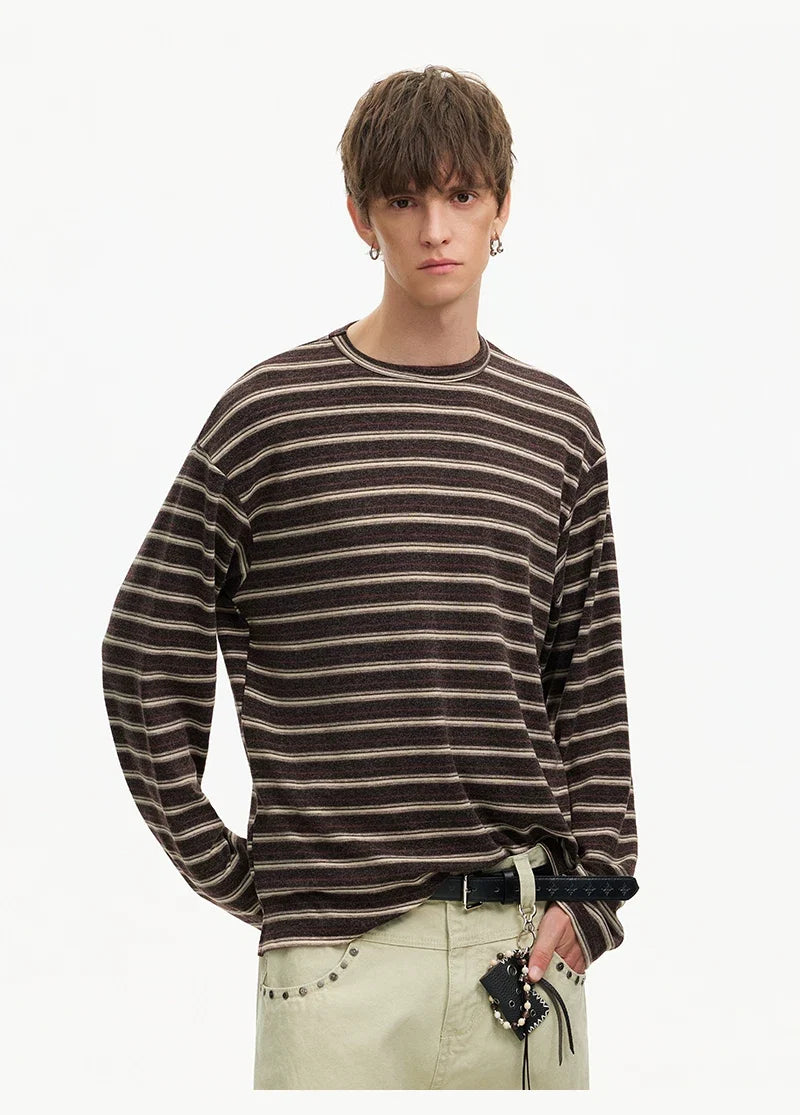 Strata Stripe Long‑Sleeve Tee - Notkicks