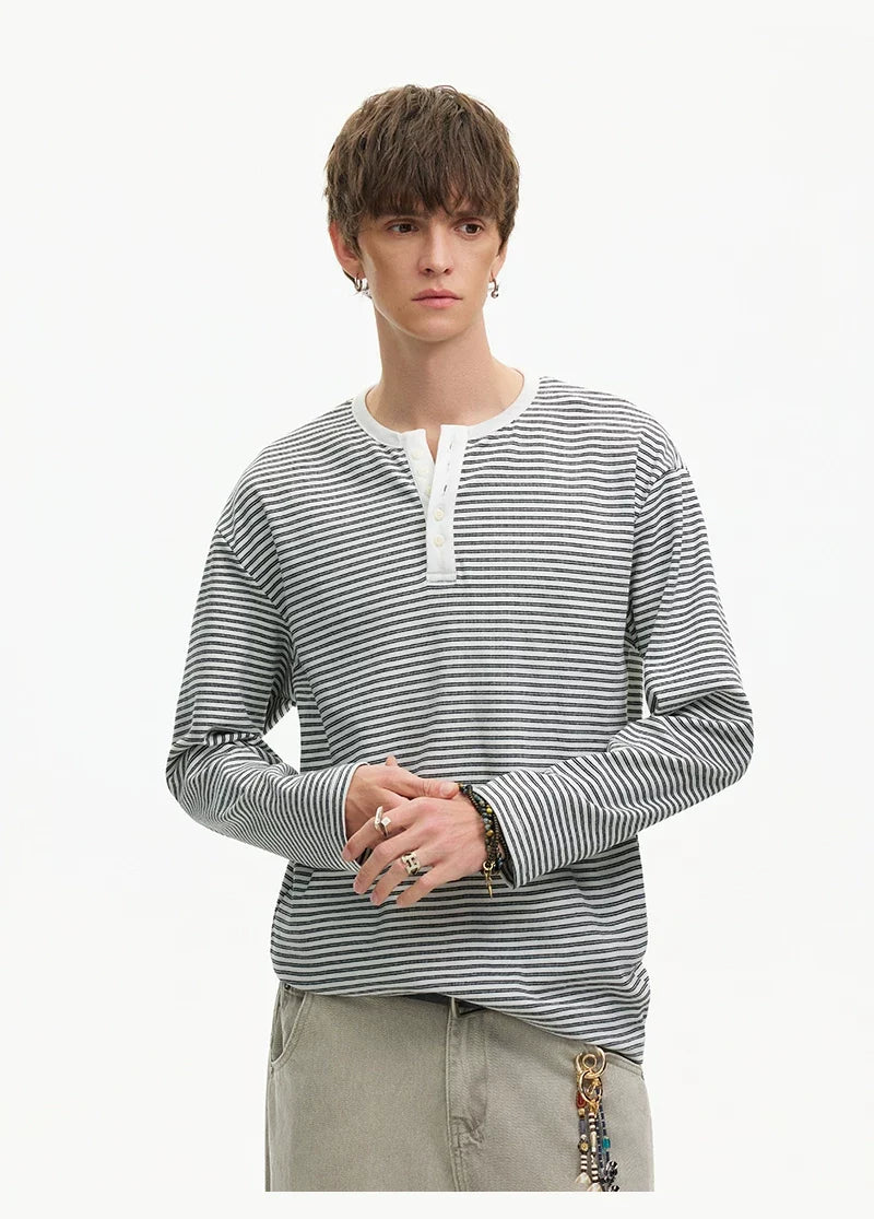 Stripe Henley Lounge Tee - Notkicks