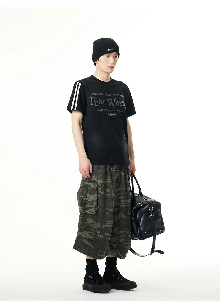 Sporty Sleeves Graphic Oversized T-Shirt - Notkicks