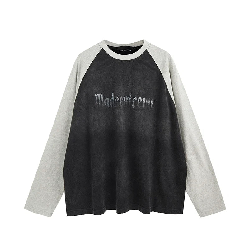 Shadow Panel Contrast Raglan Tee - Notkicks