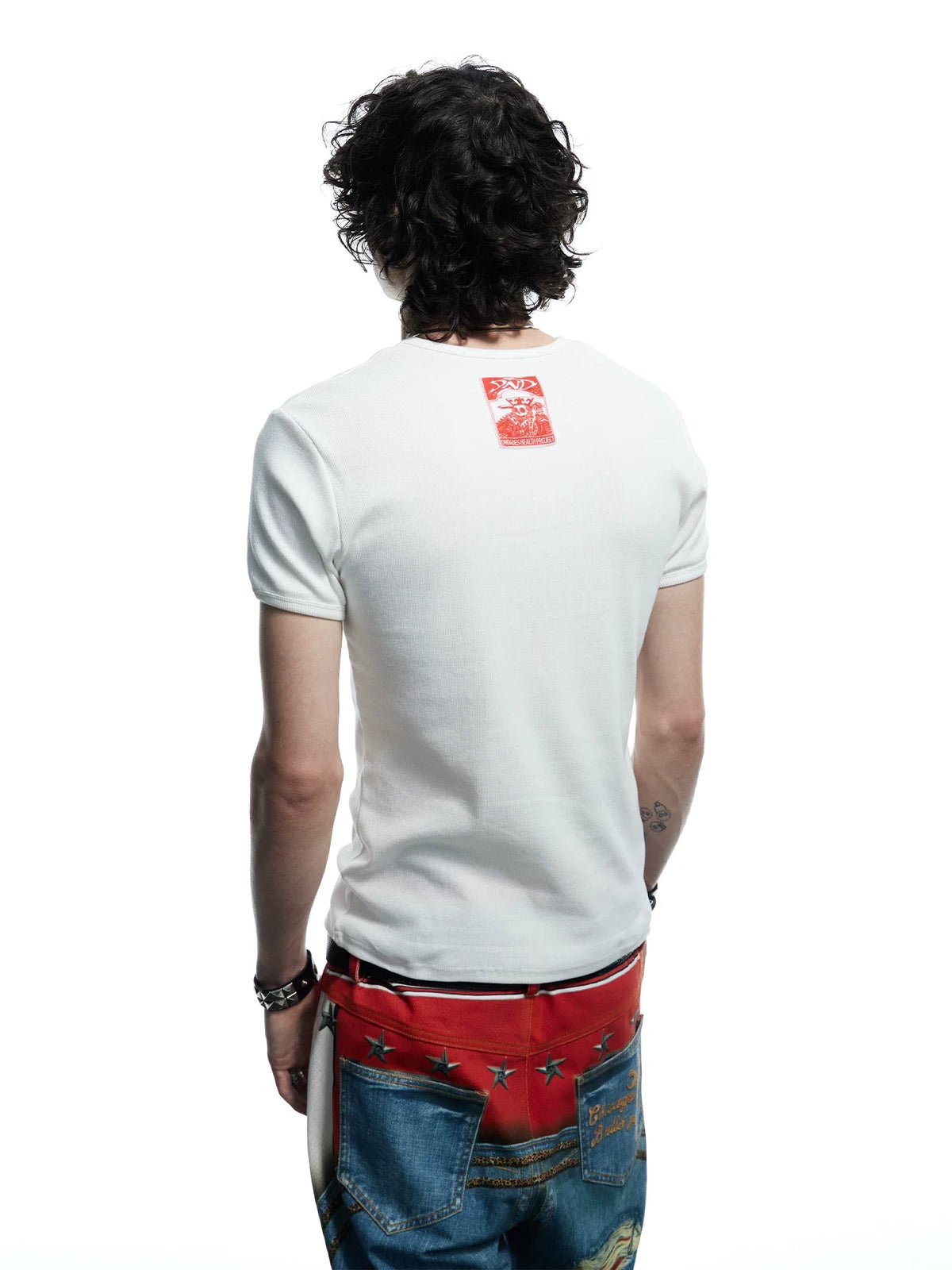 Flaming Skull Graphic Fitted Baby Tee - Notkicks