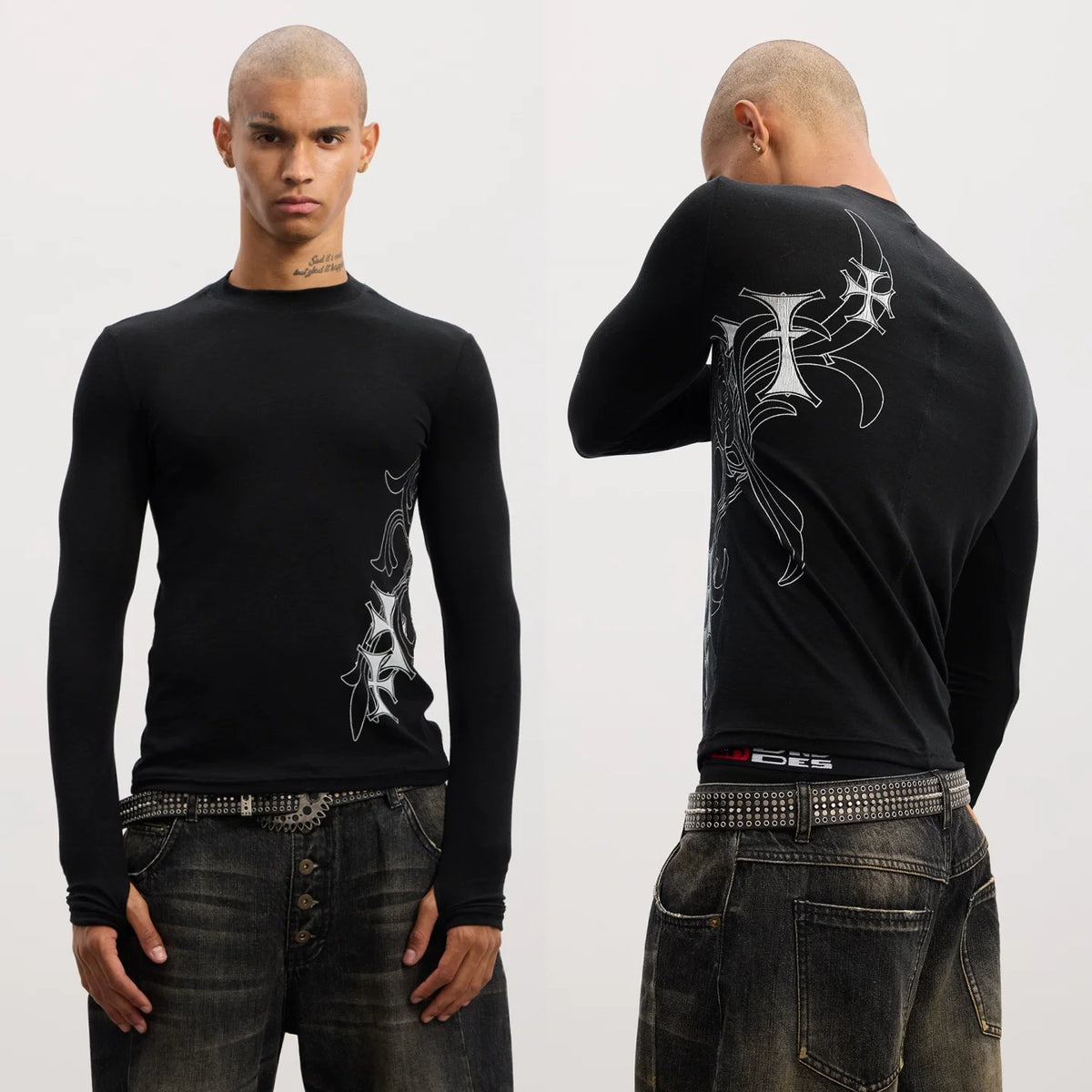 Tattoo Graphic Fitted T-Shirt - Notkicks