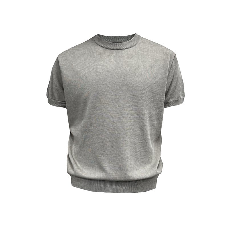 Mock Neck Short-Sleeve Knit Tee - Notkicks