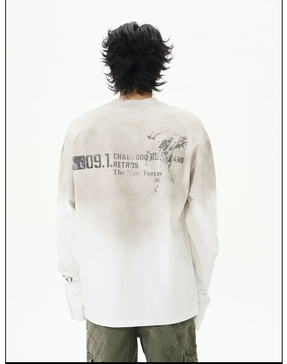 Distressed Force Graphic Long Sleeve Tee - Notkicks