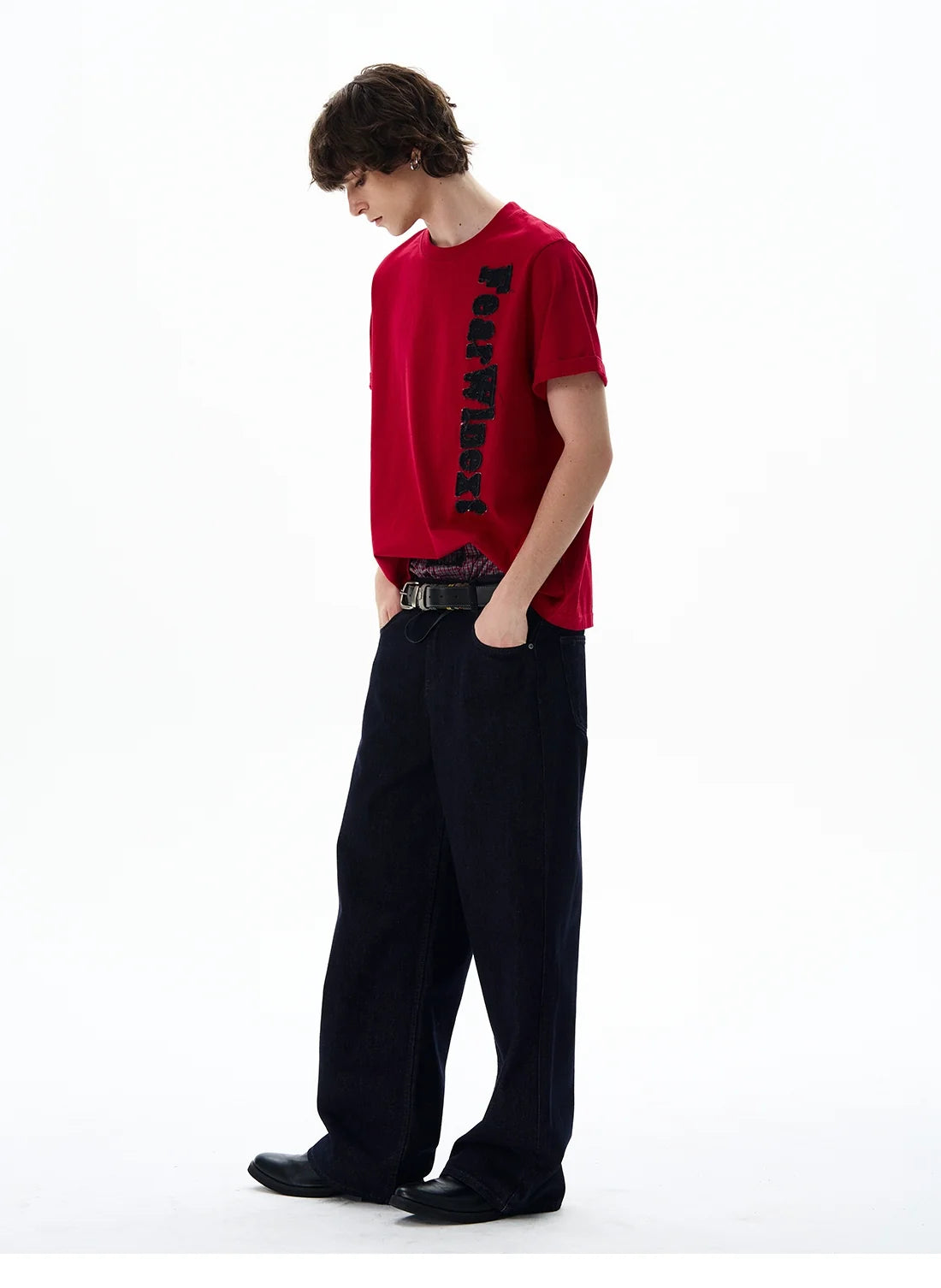 Fuzzy Script Vertical Tee - Notkicks