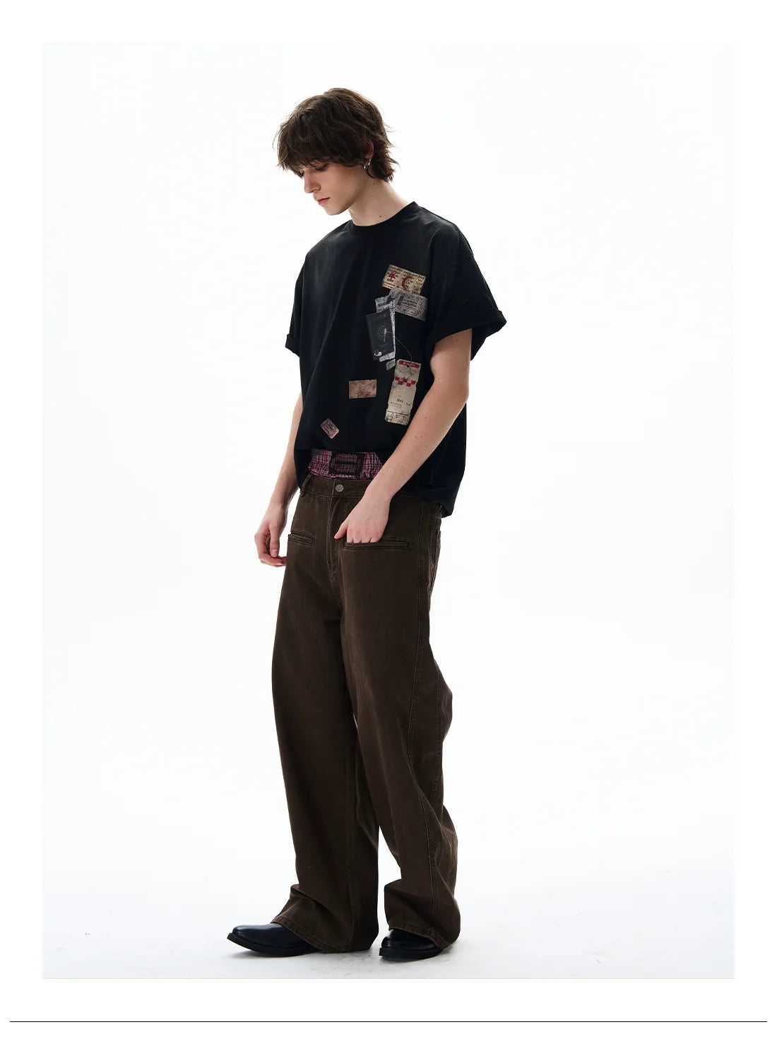 Passport Stamp Graphic Oversized T-Shirt - Notkicks