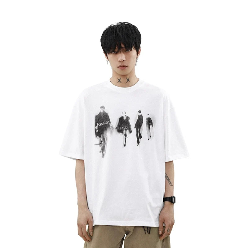 Runway Shadows Oversized Graphic Tee - Notkicks