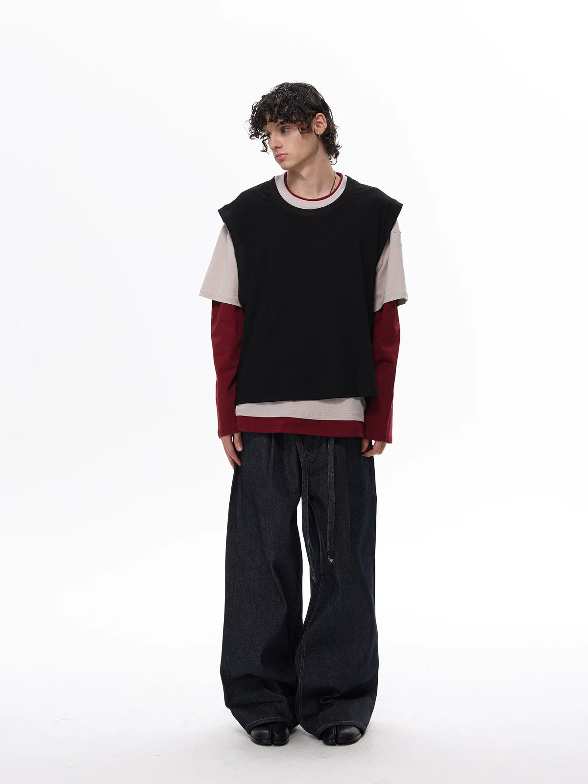Two-Tone Stack Layer Tee Top - Notkicks