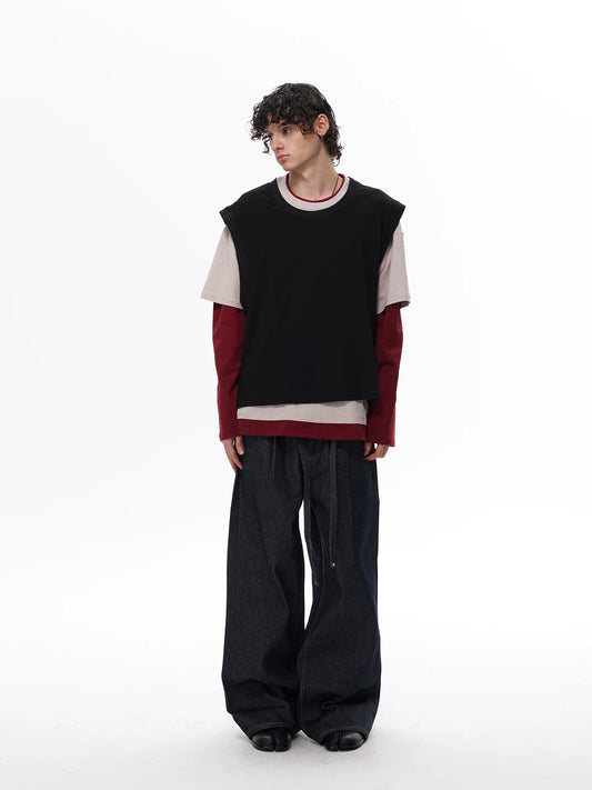 Two-Tone Stack Layer Tee Top - Notkicks