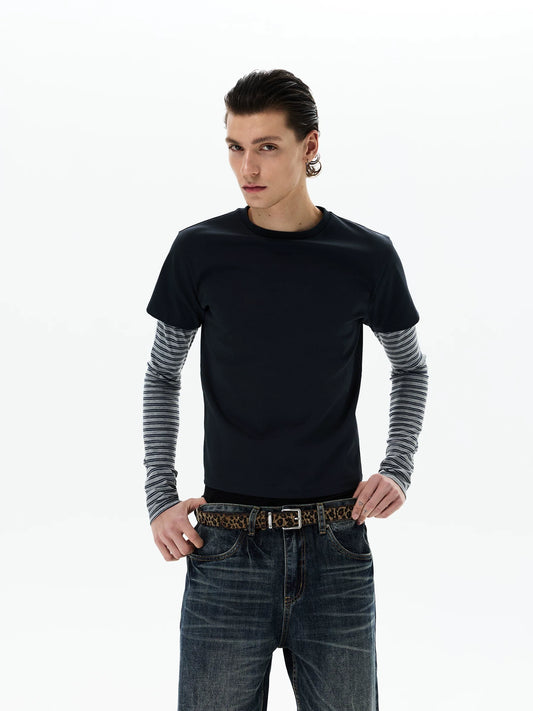 Shadow Stripe Layered Long Sleeve Tee - Notkicks