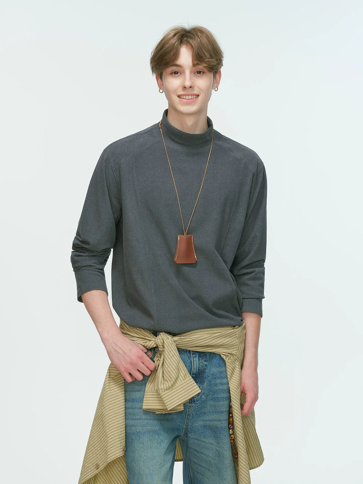 Draped Edge Mockneck Top - Notkicks