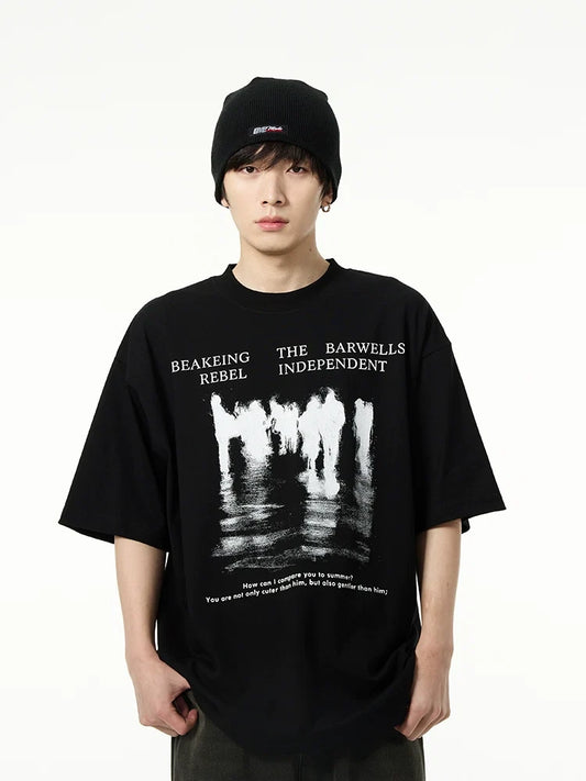 Oversized Crowd Graphic T-Shirt - Notkicks