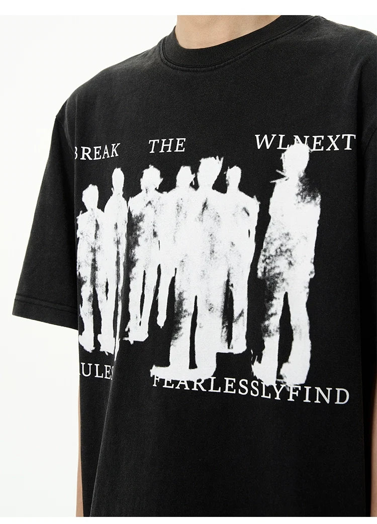 Artistic Graphic Print Oversized T-Shirt - Notkicks