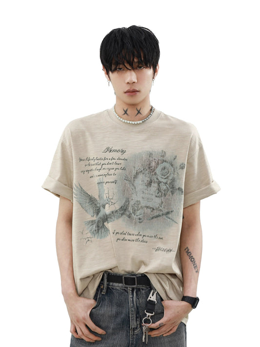 Faded Memory Dove Graphic Tee - Notkicks