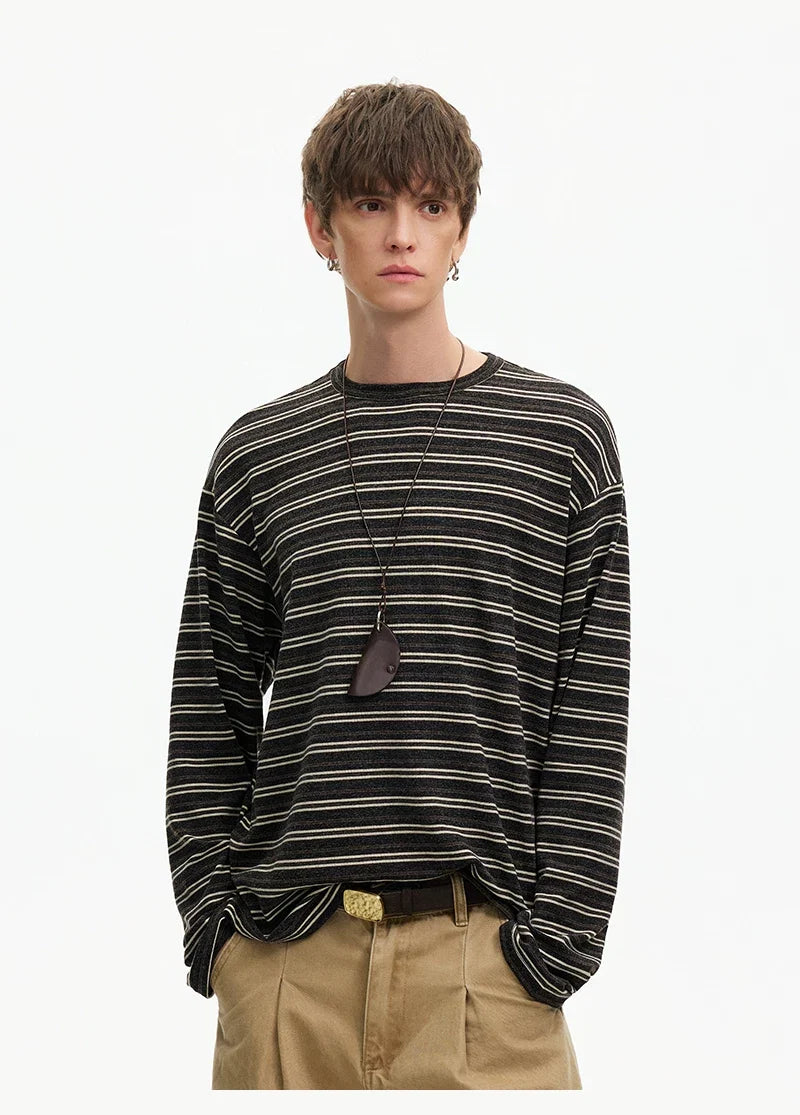 Strata Stripe Long‑Sleeve Tee - Notkicks
