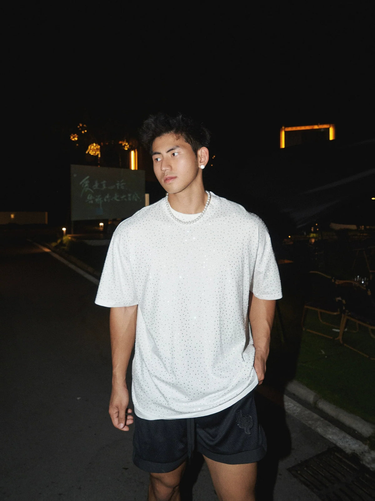 Oversized Rhinestone T-Shirt - Notkicks