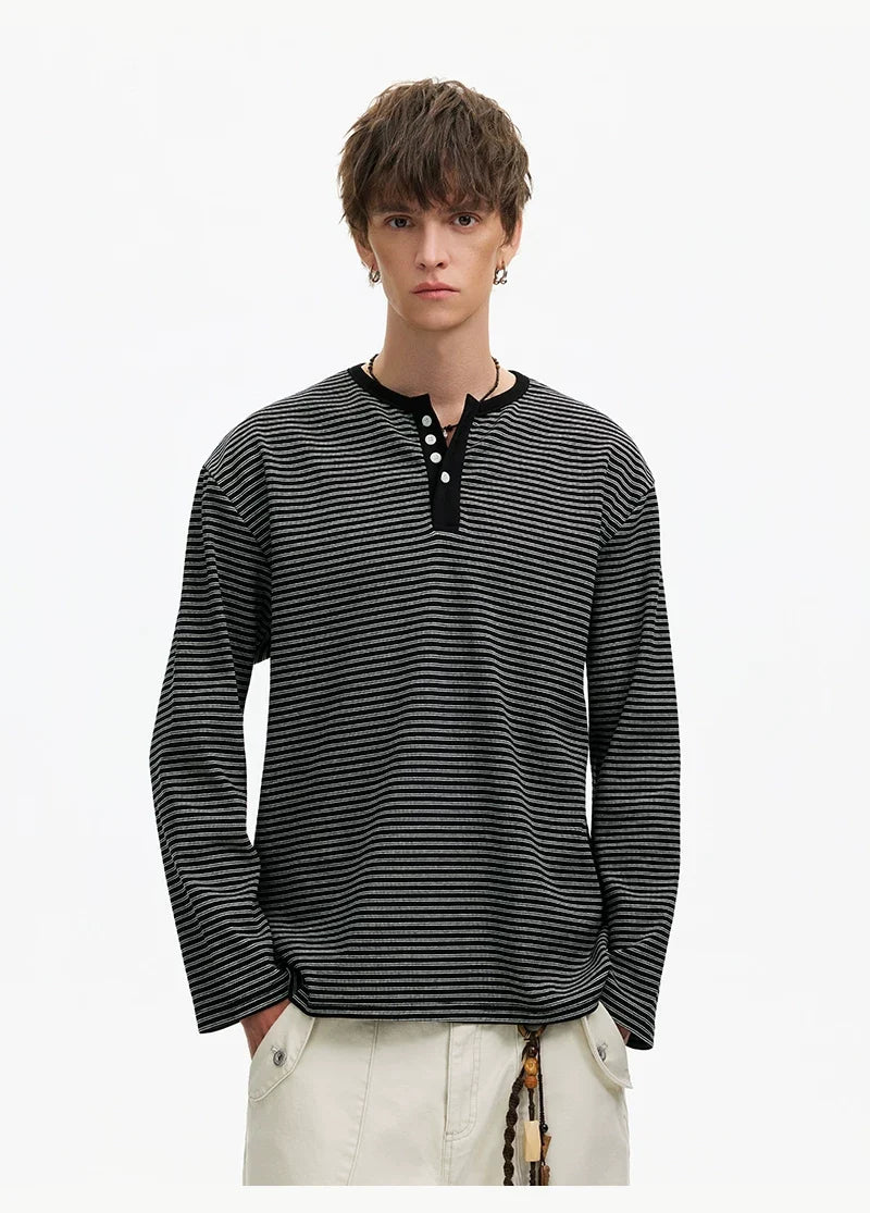 Stripe Henley Lounge Tee - Notkicks