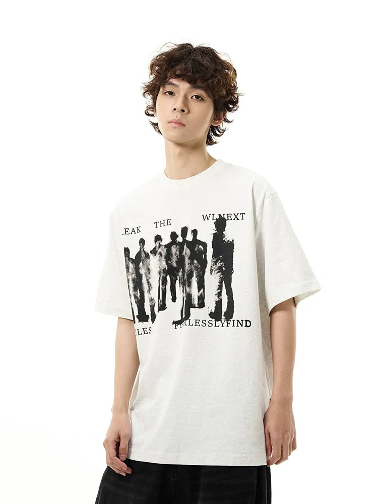Artistic Graphic Print Oversized T-Shirt - Notkicks