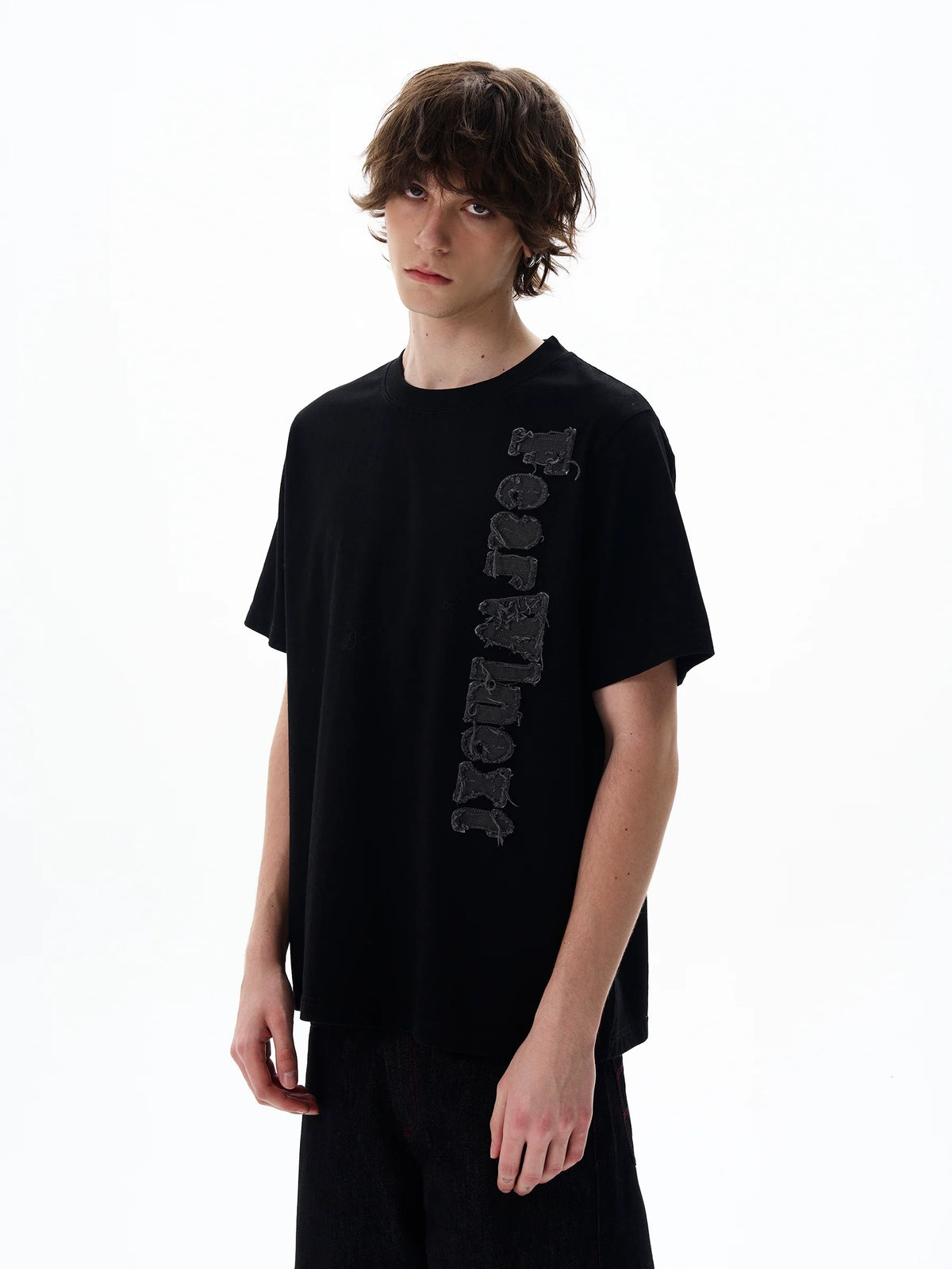 Fuzzy Script Vertical Tee - Notkicks