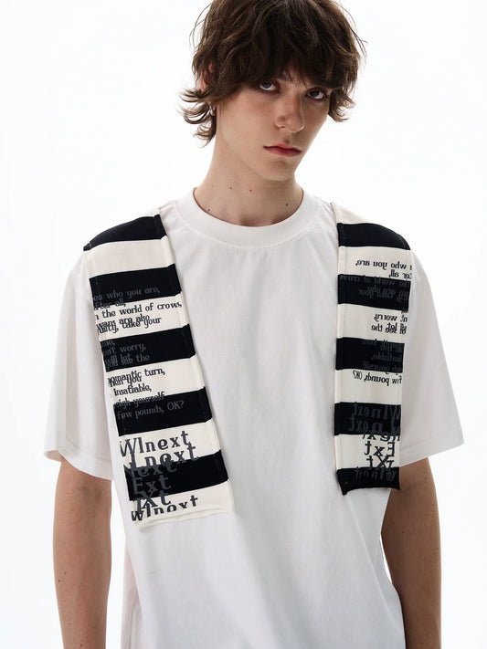Graphic Stripe Patchwork Tee - Notkicks