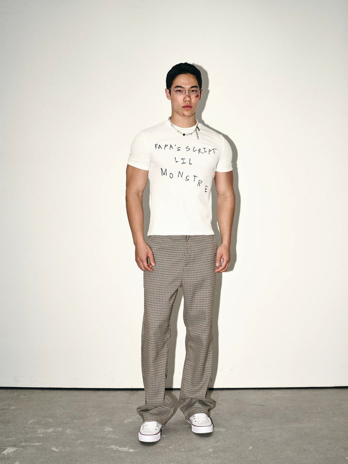 White Script Fitted Tee - Notkicks