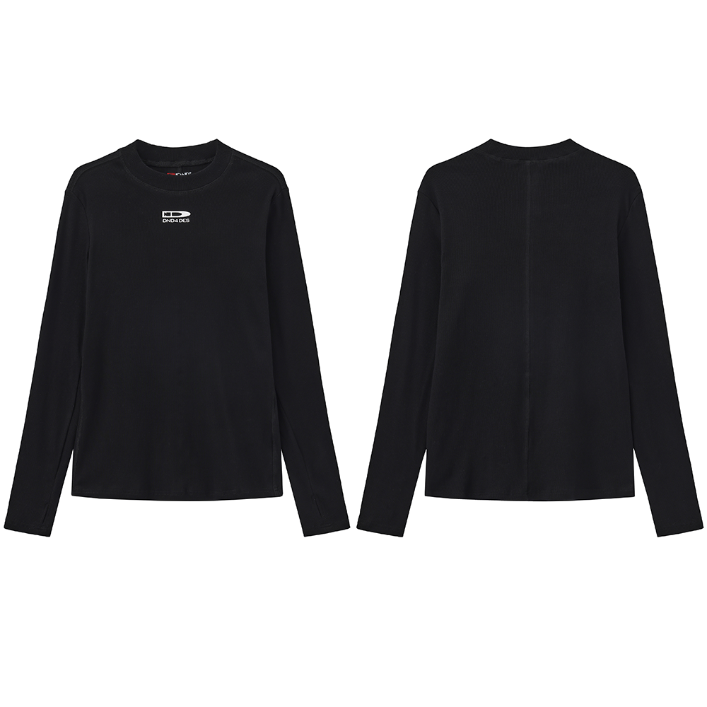 Logo Ribbed Compression Long Sleeve Tee - Notkicks