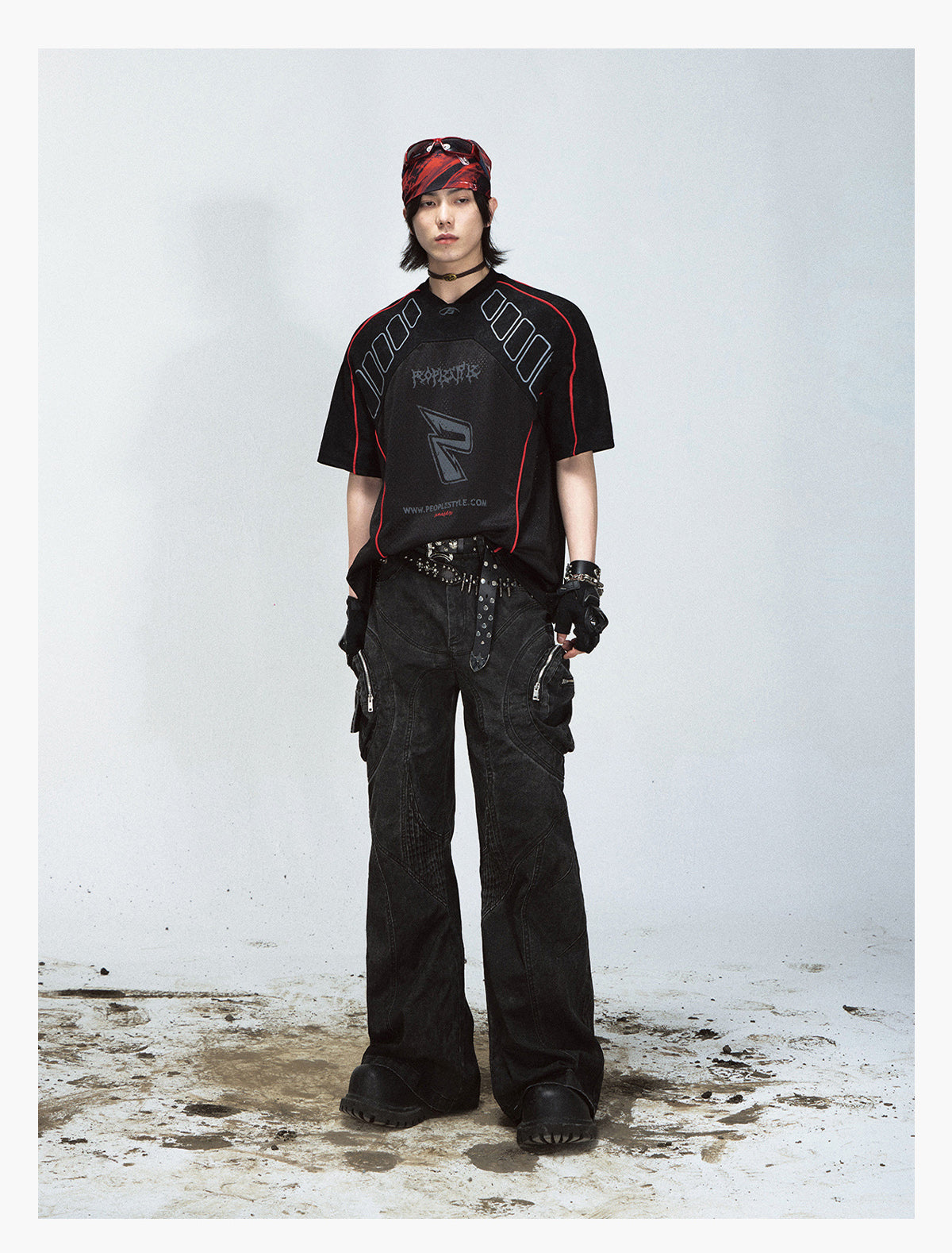 Mesh Logo Oversized Jersey T-Shirt - Notkicks