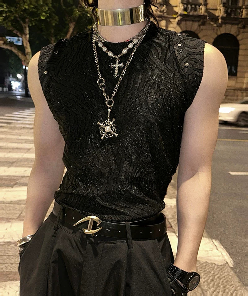 Nocturne Ripple Textured Sleeveless Top - Notkicks
