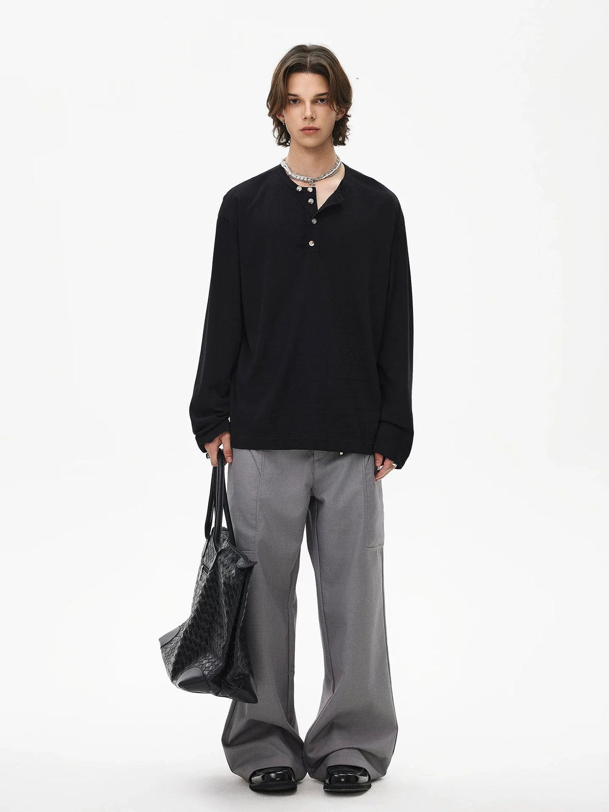 Midnight Button Henley Tee - Notkicks