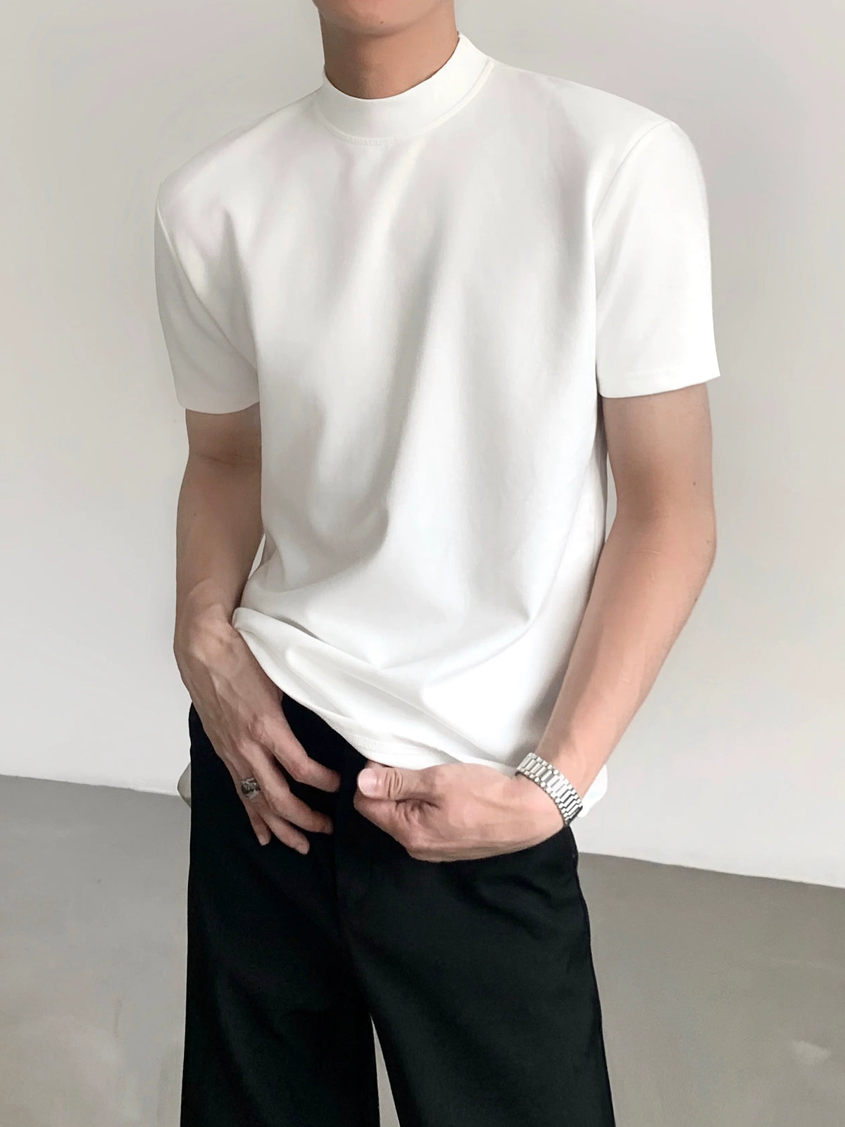 Structured Mock Neck Tee - Notkicks
