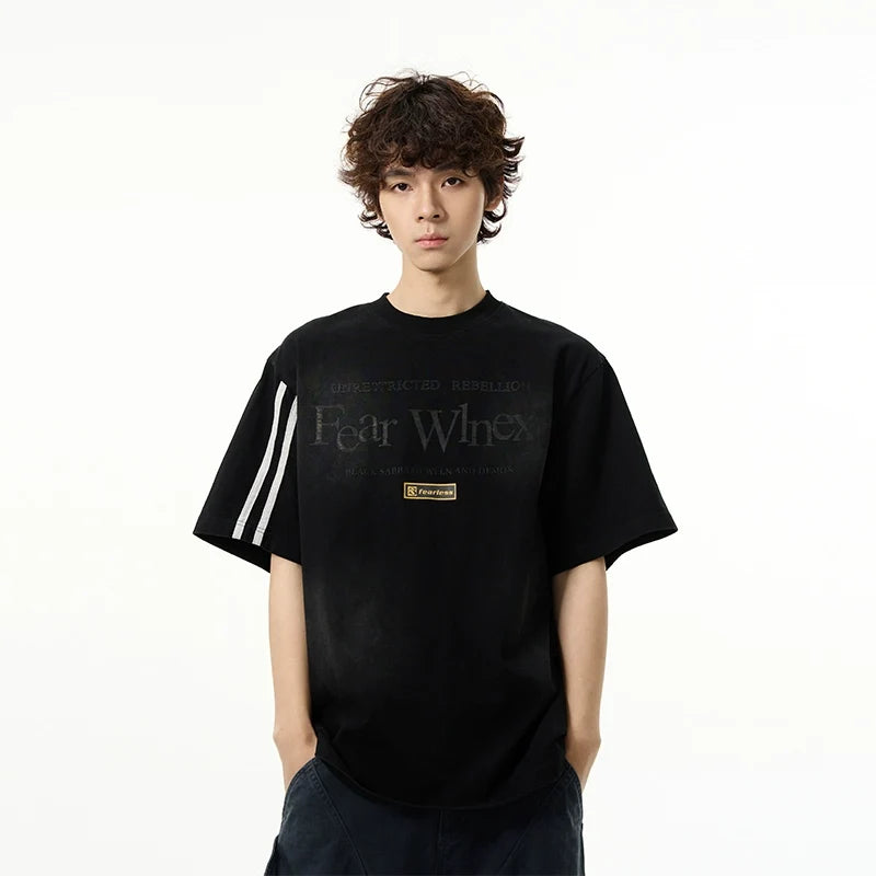Sporty Sleeves Graphic Oversized T-Shirt - Notkicks
