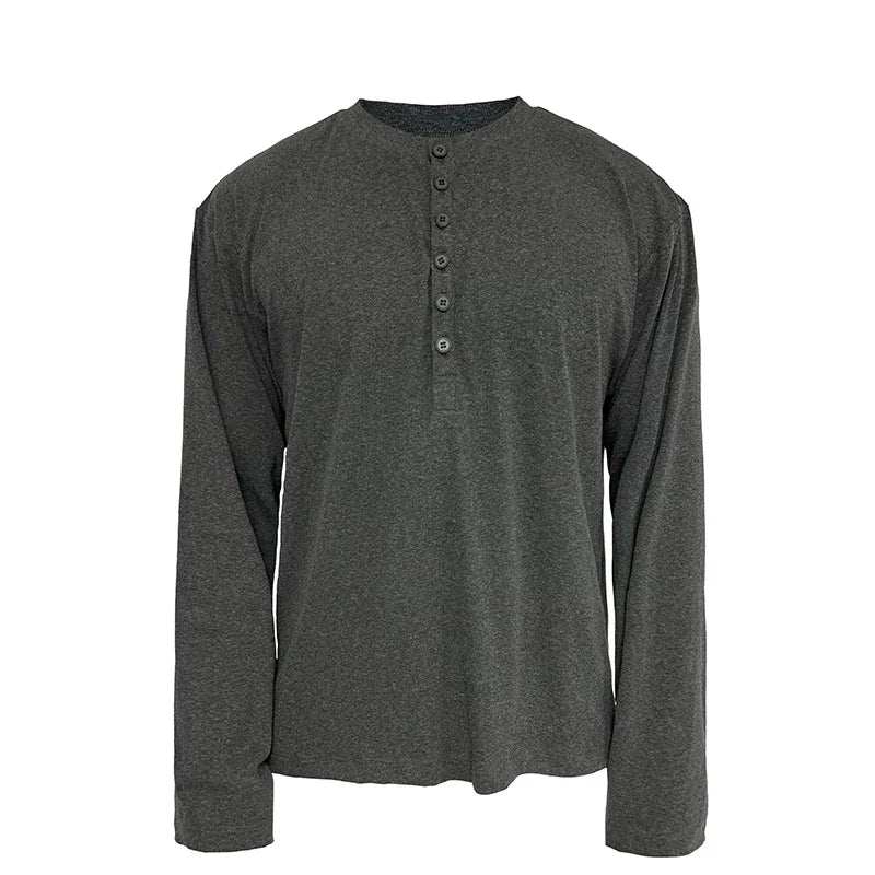 Classic Neutral Long-Sleeve Henley Tee - Notkicks