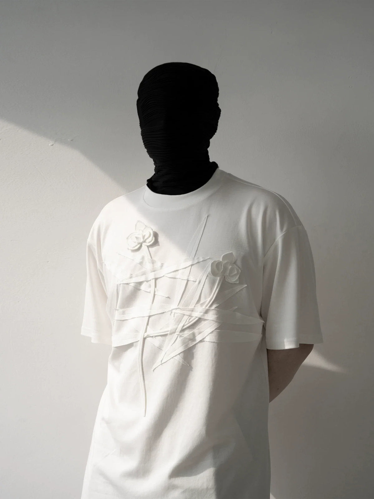 Ivory Crossed Bloom Relief Tee - Notkicks