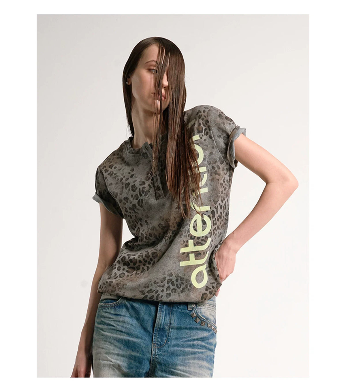 Attention Leopard Henley Tee - Notkicks