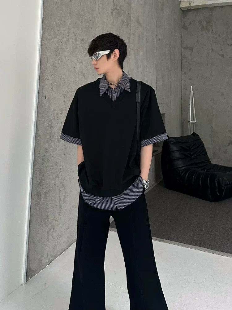 Ash Layered V-Neck Tee - Notkicks