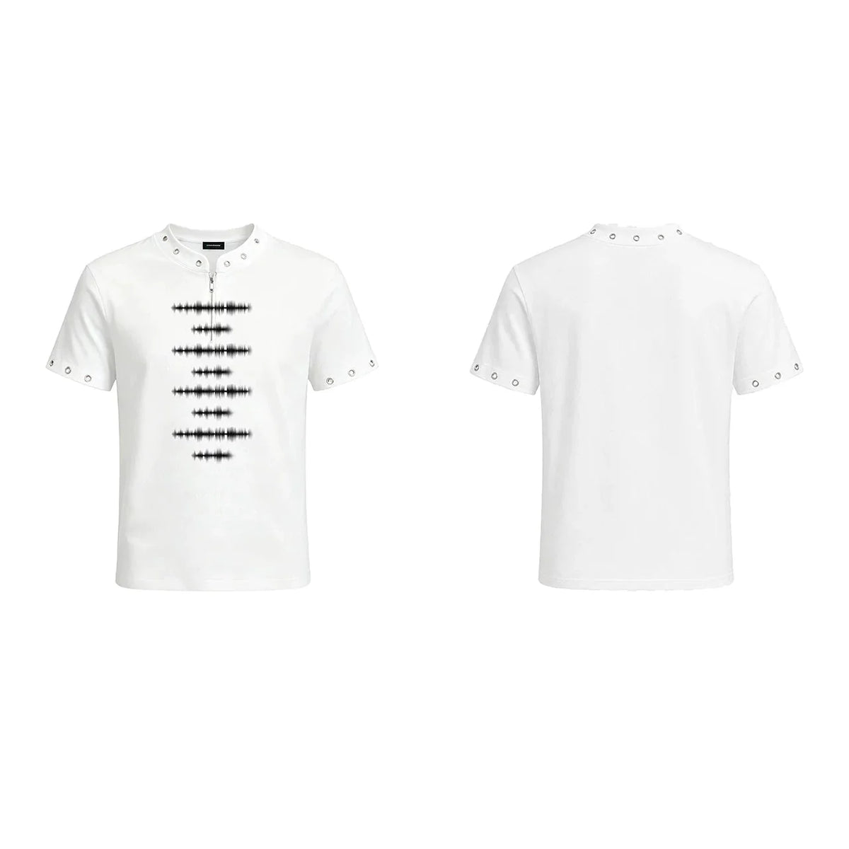 Rivet Collar Graphic Zip Tee - Notkicks