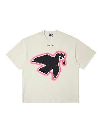 Serene Dove Suede-Finish Foam-Print T-Shirt - Notkicks