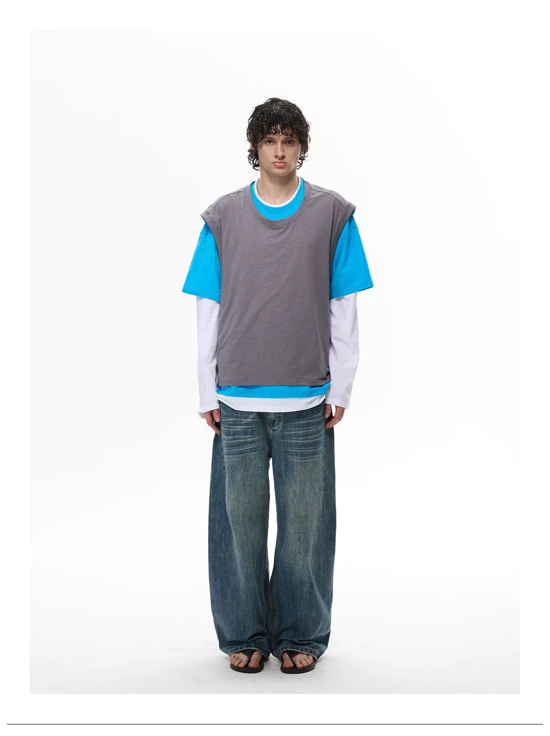 Two-Tone Stack Layer Tee Top - Notkicks
