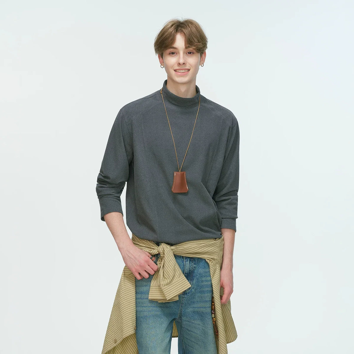 Draped Edge Mockneck Top - Notkicks