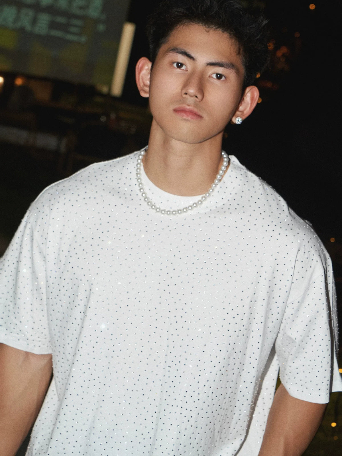 Oversized Rhinestone T-Shirt - Notkicks