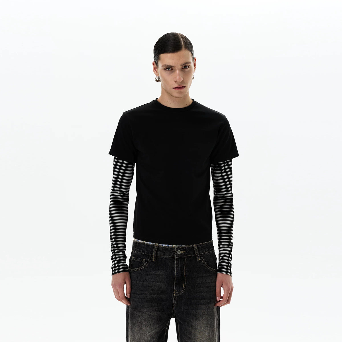 Shadow Stripe Layered Long Sleeve Tee - Notkicks