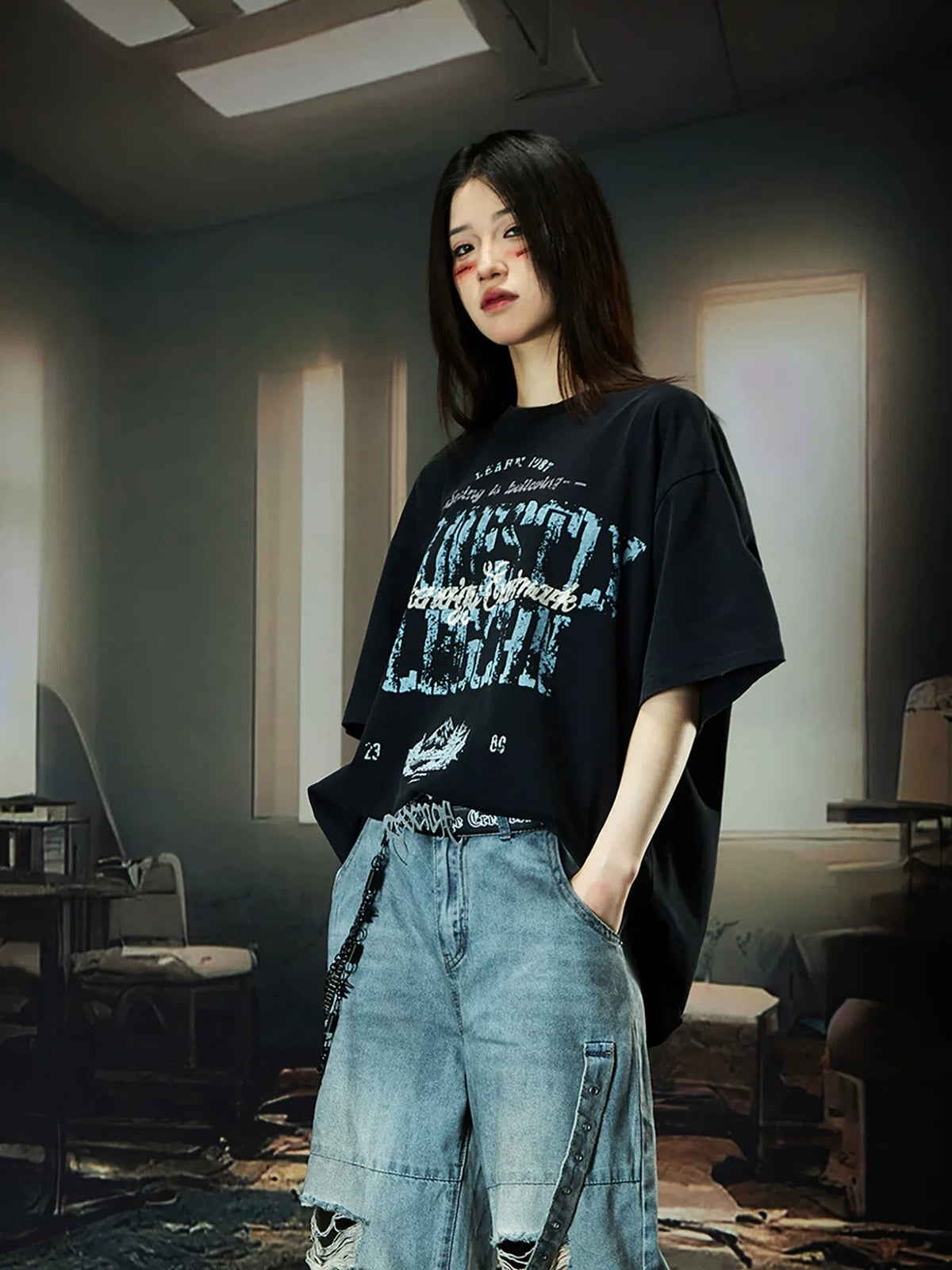 Nebula Varsity Oversize Graphic Tee - Notkicks
